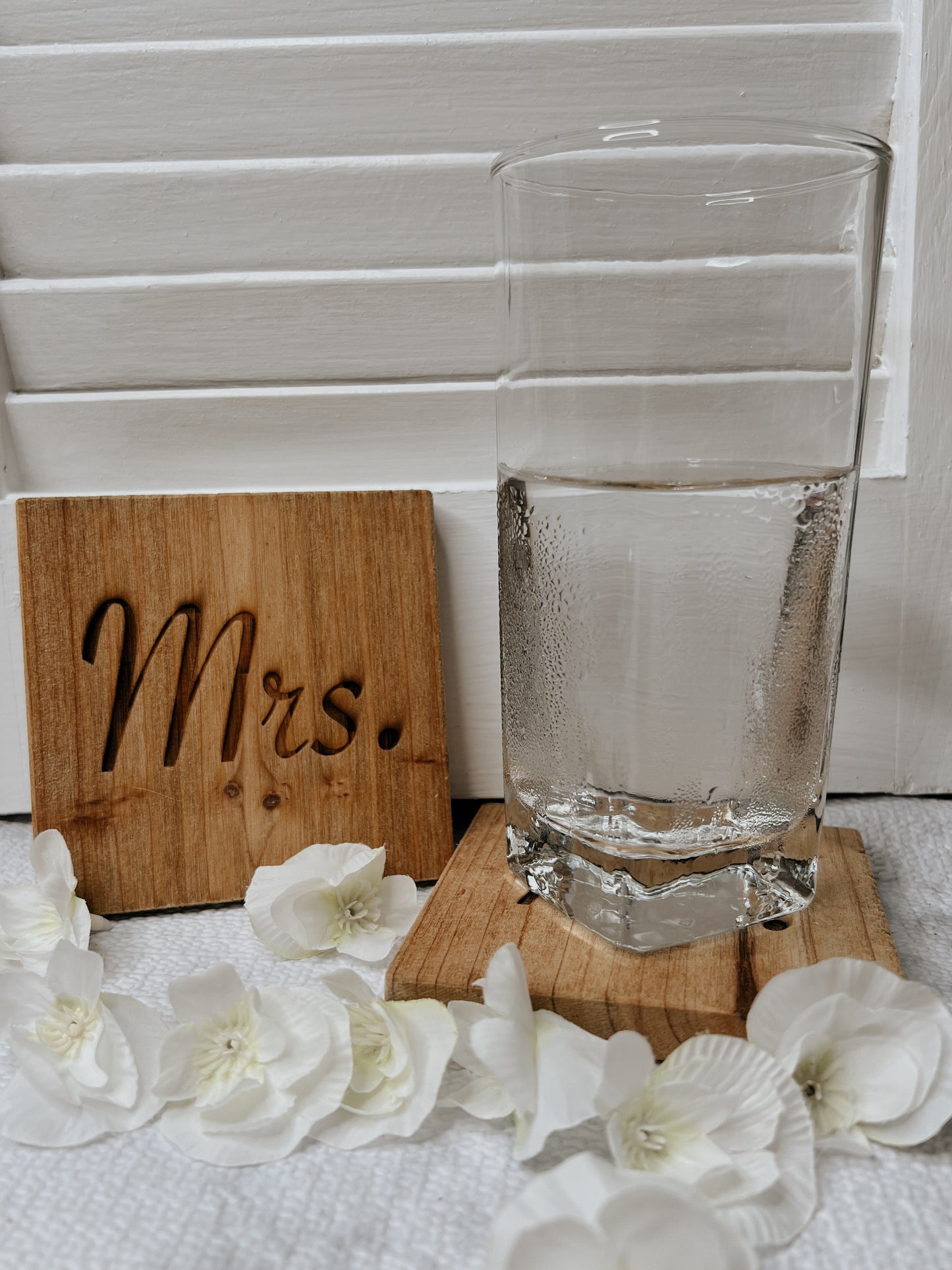 Mr & Mrs coasters Blazing Wood Creations