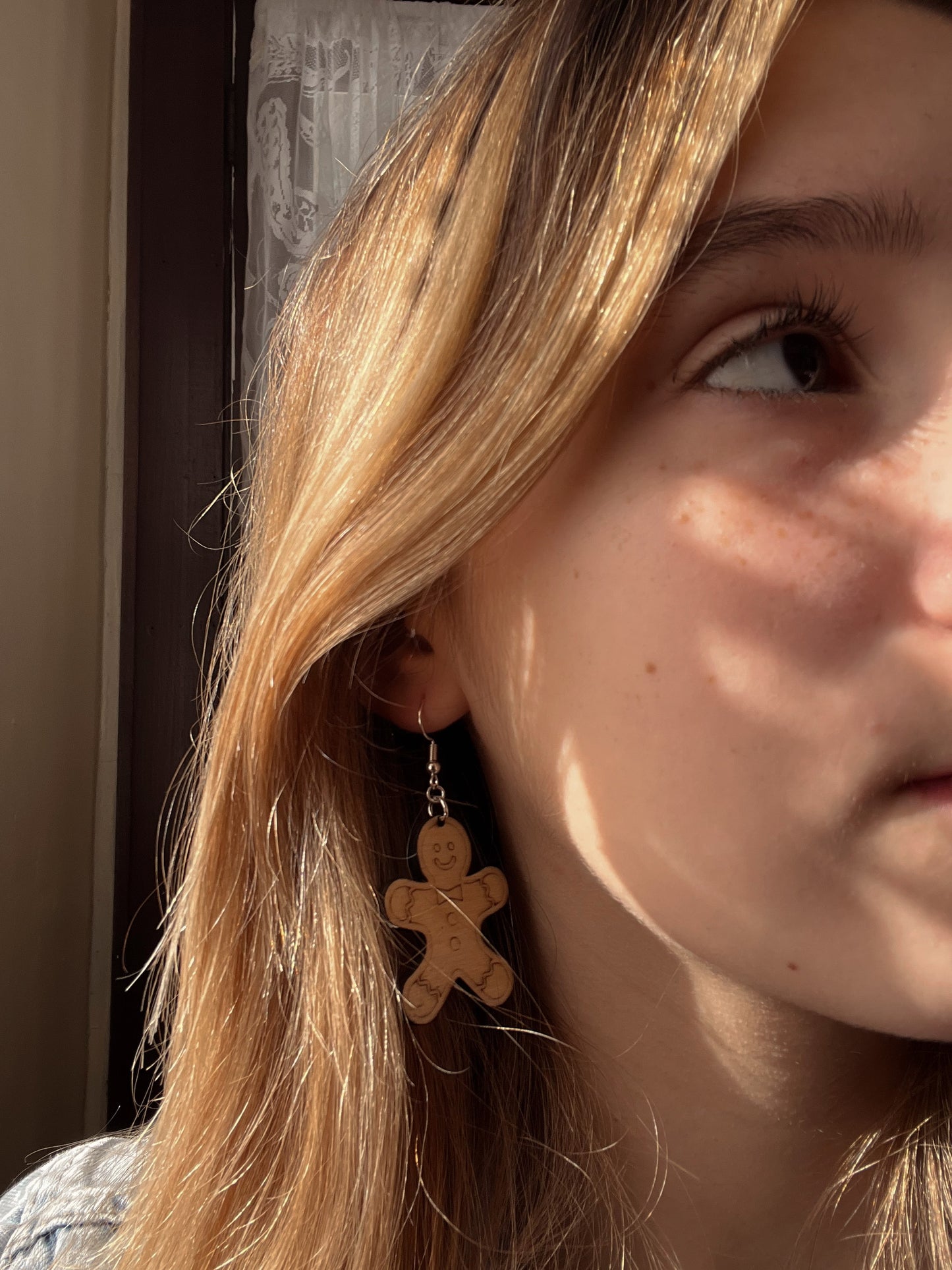 Snowman wooden earrings My Store