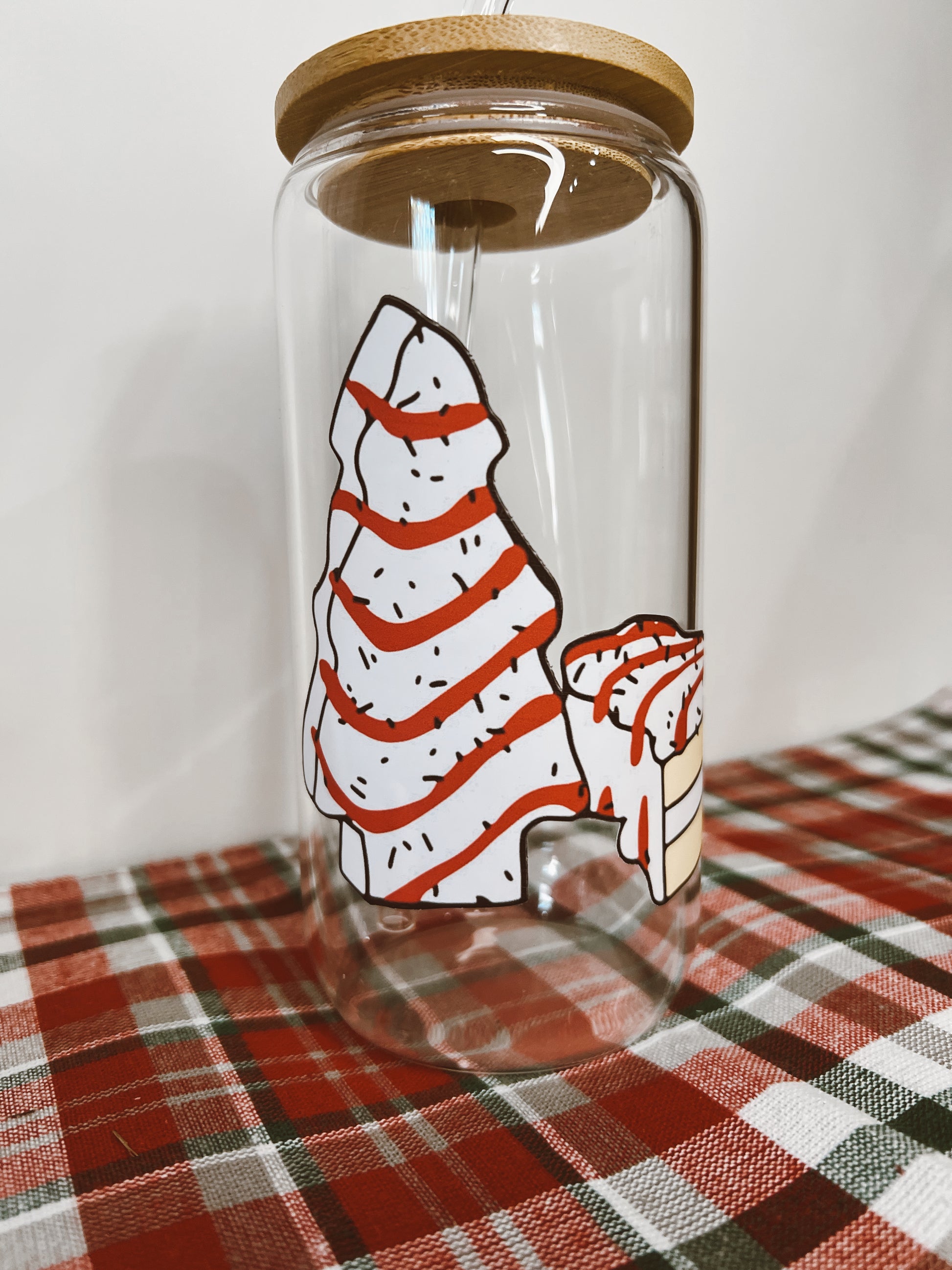 Christmas tree cake glass cup Blazing Wood Creations