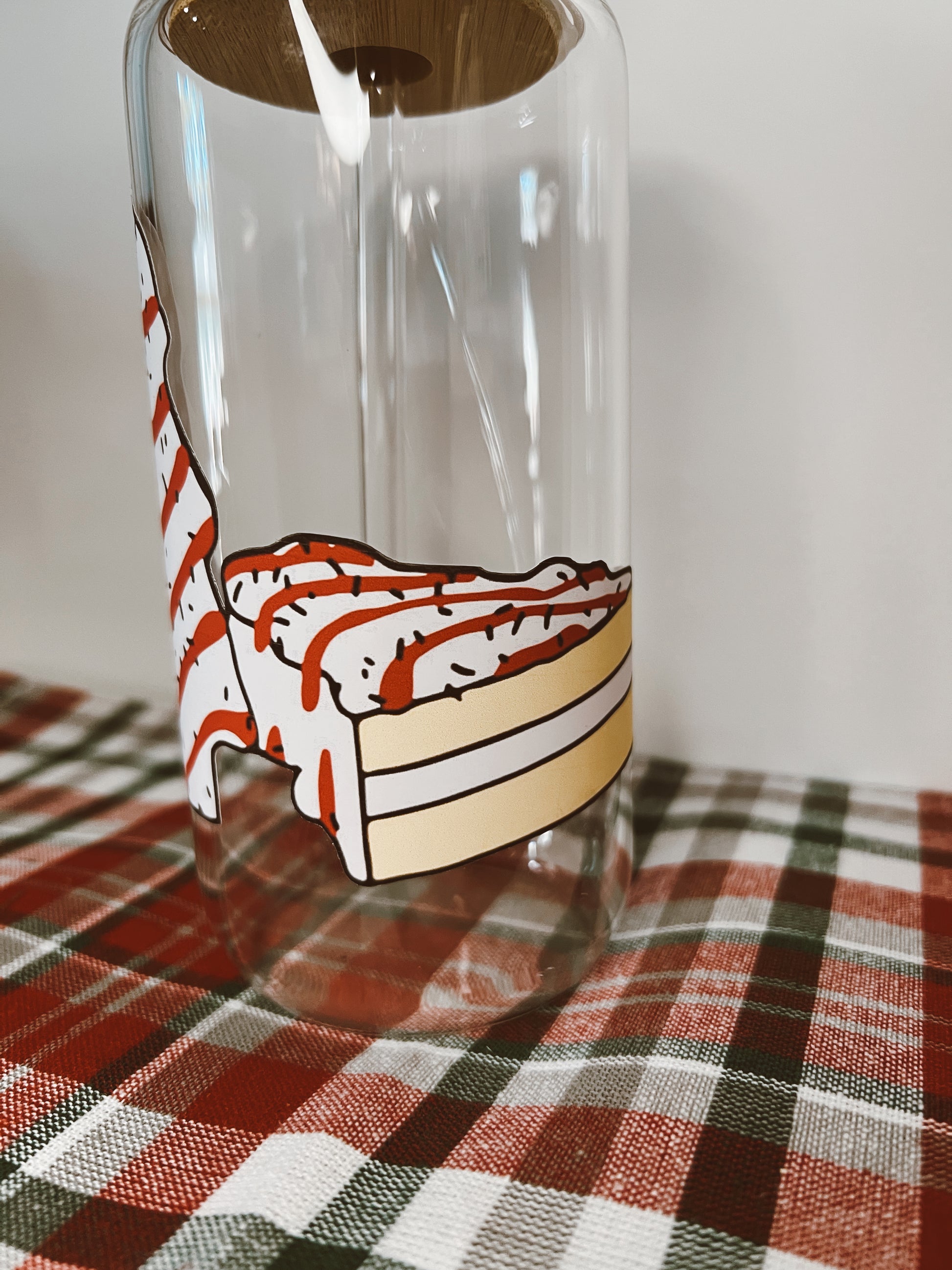 Christmas tree cake glass cup Blazing Wood Creations