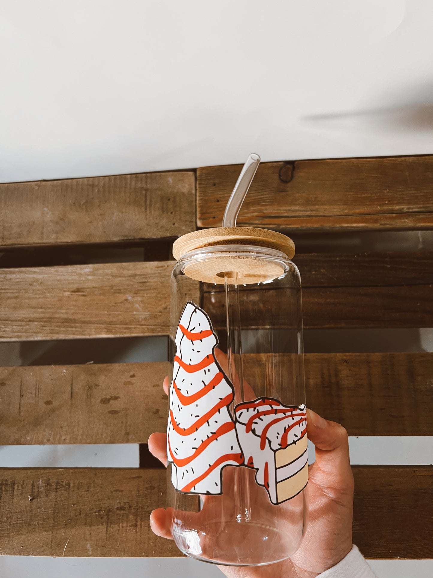 Christmas tree cake glass cup Blazing Wood Creations