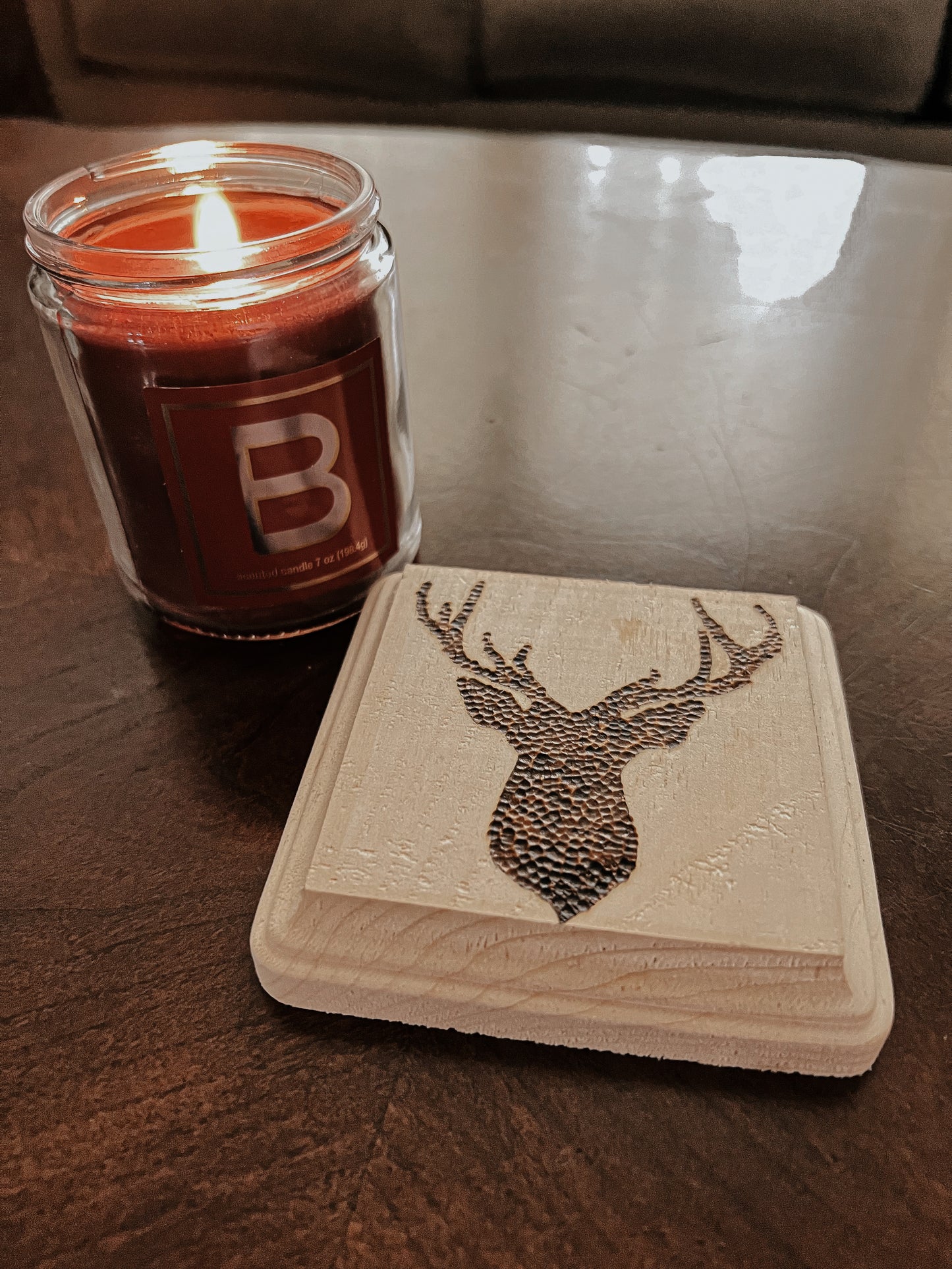 Deer head coaster set Blazing Wood Creations