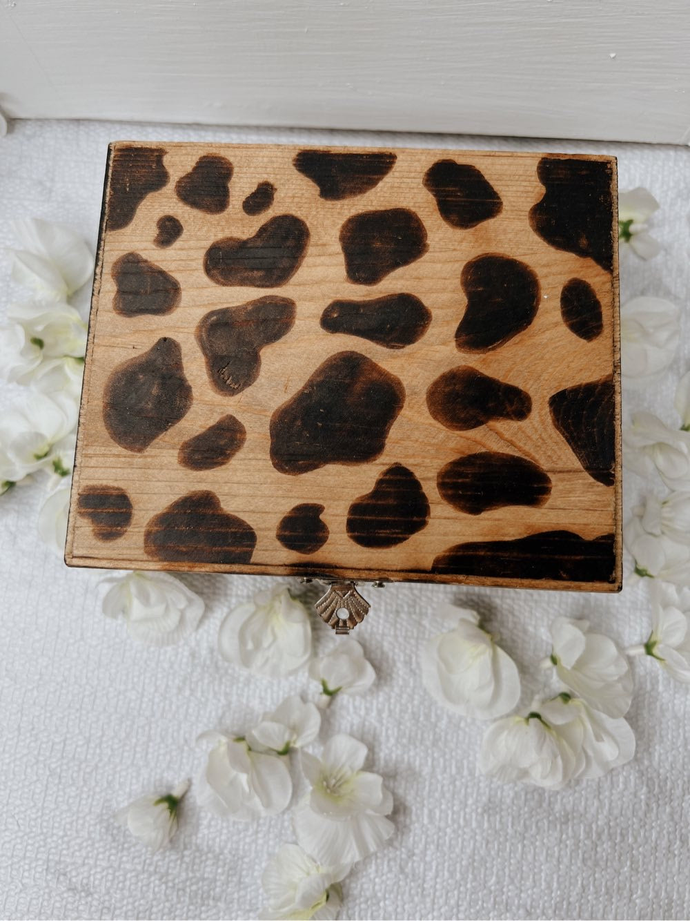 Cow print wooden jewelry box My Store