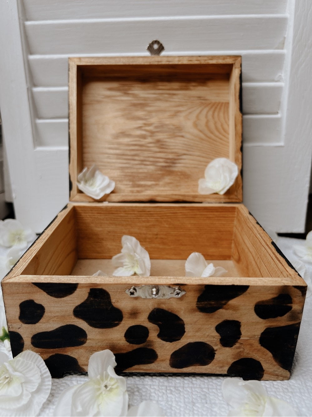 Cow print wooden jewelry box My Store
