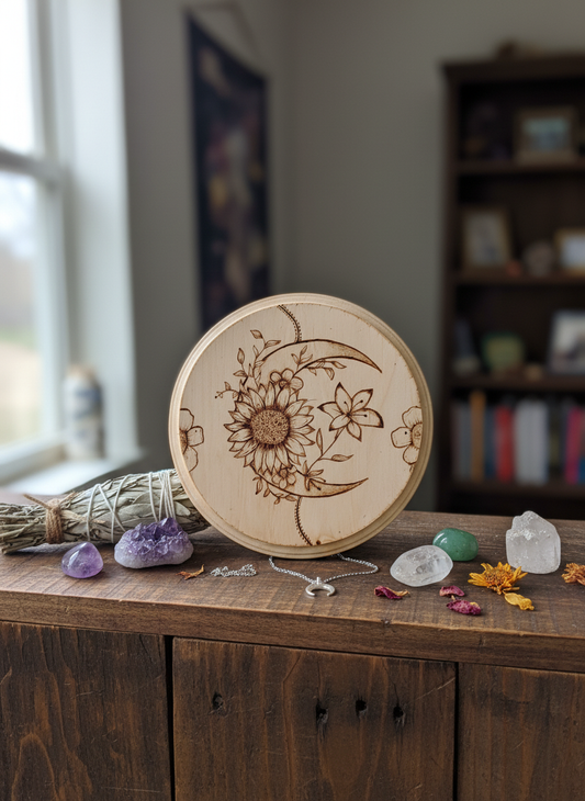 Flowered Moon round piece My Store