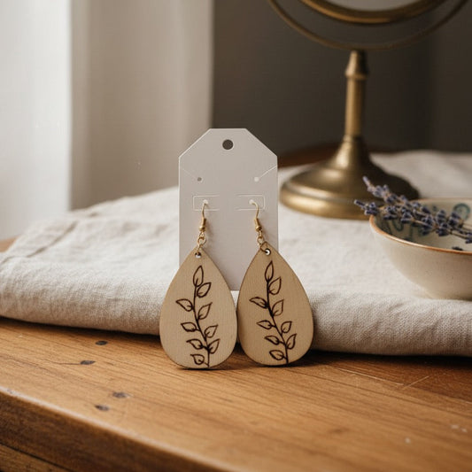 Vine wooden earrings My Store