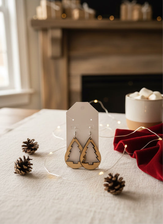 Christmas tree cutout earrings My Store