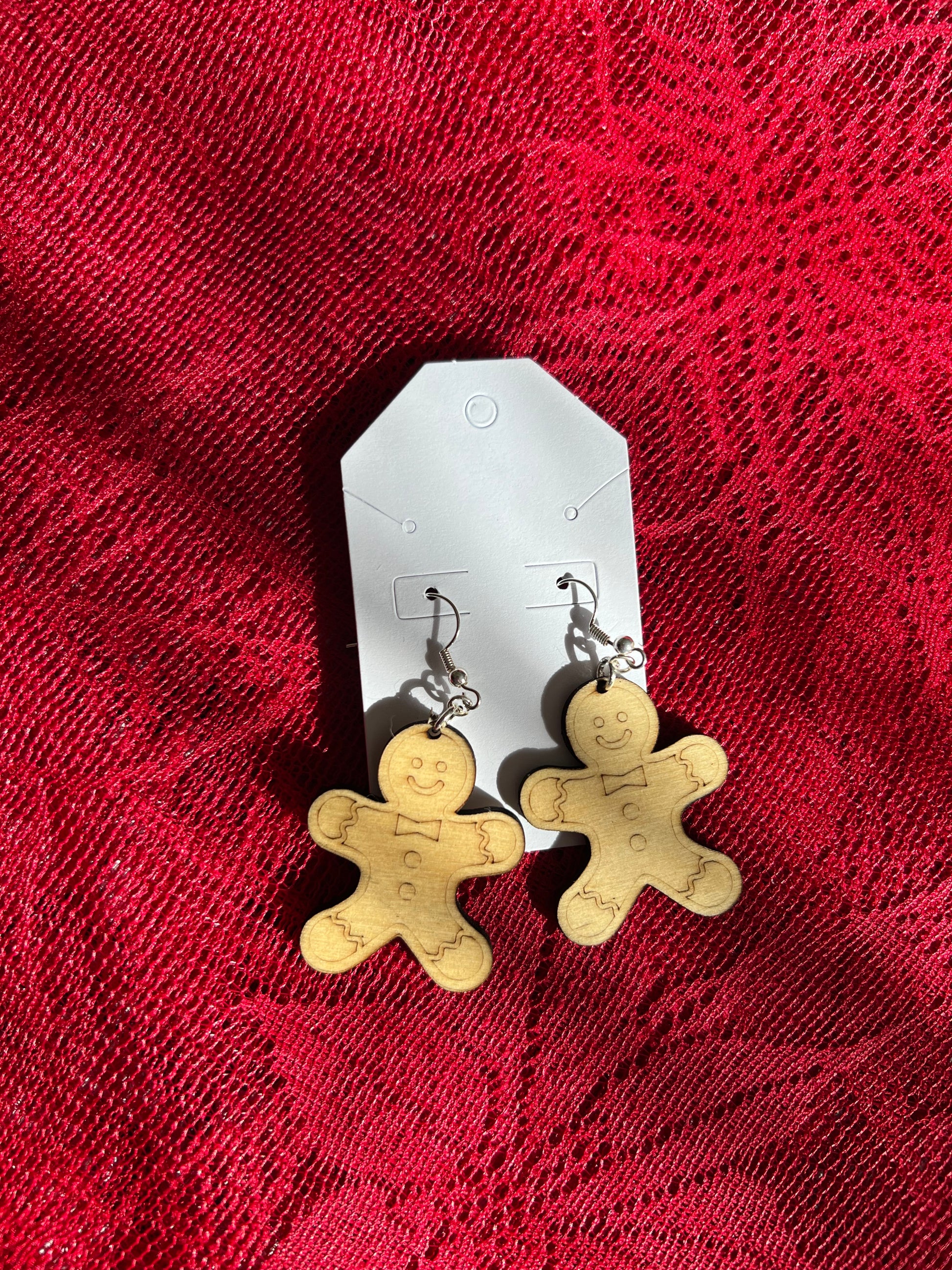 Snowman wooden earrings My Store
